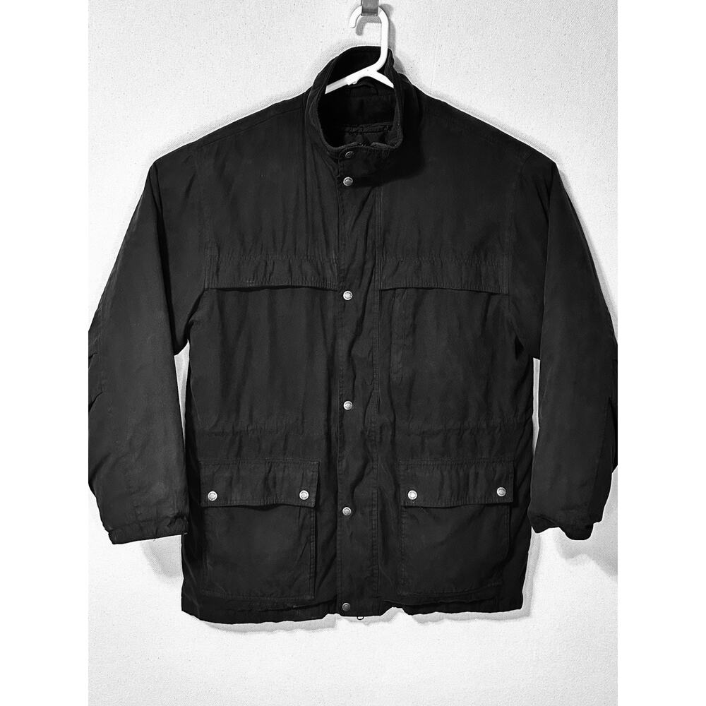 Cabelas Outfitter Series Men's L Coat With Removable Insulated Liner Black Nice